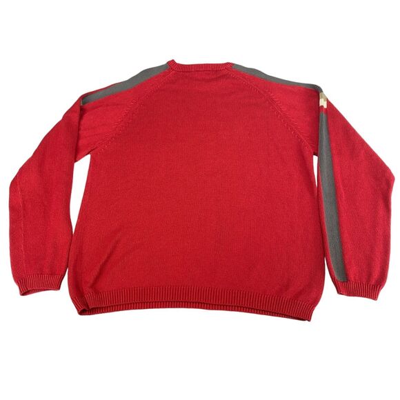 Old Navy Sweater Mens XL Red Knit 100% Cotton Long Sleeve Crew Neck Pullover - Picture 2 of 10
